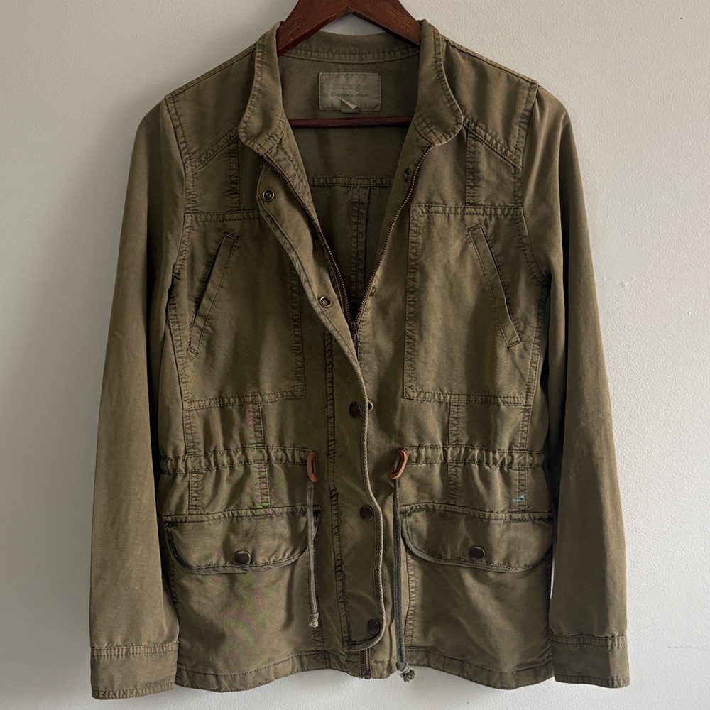 Hinge Olive Utility Jacket Drawstring Waist Cargo‎ Small